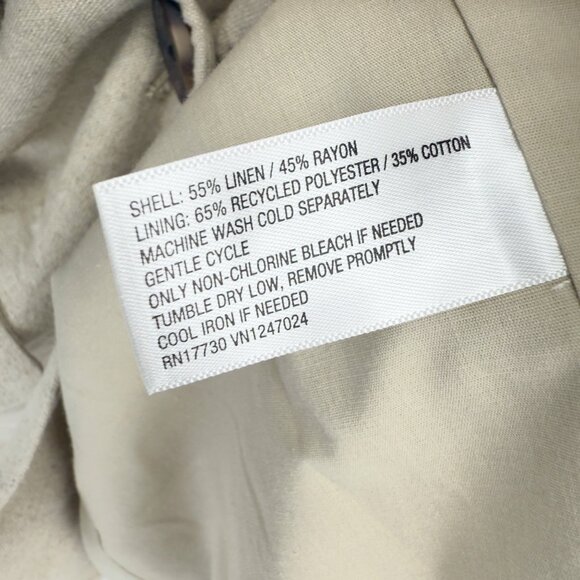 A NEW DAY Linen-Blend 2-Button Tan Beige Blazer Jacket Size M - Picture 6 of 8
